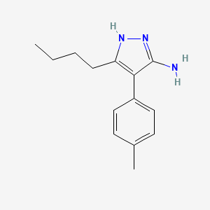 molecular formula C14H19N3 B8361960 3-Butyl-4-(4-methylphenyl)-1H-pyrazol-5-amine 