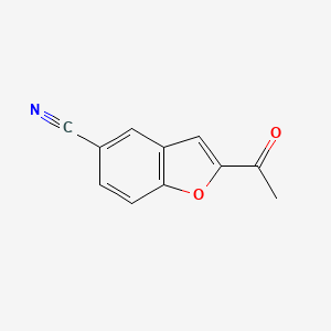 molecular formula C11H7NO2 B8361987 2-Acetyl-5-benzofurancarbonitrile CAS No. 80531-14-2