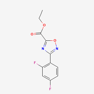 molecular formula C11H8F2N2O3 B8362002 Ethyl 3-(2,4-difluorophenyl)-1,2,4-oxadiazole-5-carboxylate 