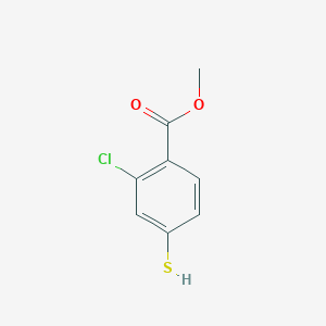 molecular formula C8H7ClO2S B8362060 Methyl 2-chloro-4-mercaptobenzoate 