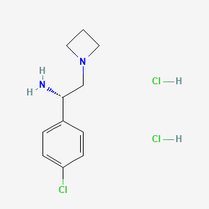 molecular formula C11H17Cl3N2 B8362071 (S)-2-Azetidin-1-yl-1-(4-chloro-phenyl)-ethylamine dihydrochloride 