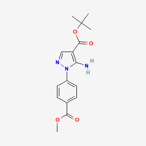 molecular formula C16H19N3O4 B8362084 Tert-butyl 5-amino-1-(4-methoxycarbonylphenyl)pyrazole-4-carboxylate 
