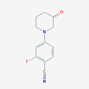 molecular formula C12H11FN2O B8362093 2-Fluoro-4-(3-oxopiperidin-1-yl)benzonitrile 