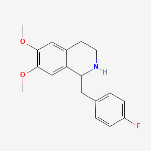 molecular formula C18H20FNO2 B8362112 1-(4-Fluorobenzyl)-6,7-dimethoxy-1,2,3,4-tetrahydroisoquinoline 