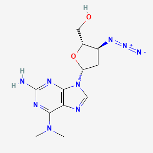 molecular formula C12H17N9O2 B8362129 [(2S,3S,5R)-5-[2-amino-6-(dimethylamino)purin-9-yl]-3-azido-tetrahydrofuran-2-yl]methanol 