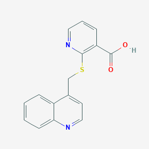 molecular formula C16H12N2O2S B8362155 2-(Quinolin-4-ylmethylthio)pyridine-3-carboxylic acid 