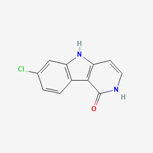 molecular formula C11H7ClN2O B8362163 7-Chloro-2,5-dihydro-1H-pyrido[4,3-b]indol-1-one 