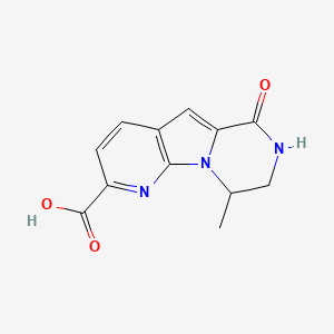 molecular formula C12H11N3O3 B8362171 9-Methyl-6-oxo-6,7,8,9-tetrahydropyrido[3',2':4,5]pyrrolo[1,2-a]pyrazine-2-carboxylic acid 