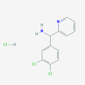 molecular formula C12H11Cl3N2 B8362187 (3,4-Dichlorophenyl)(pyridin-2-yl)-methanamine hydrochloride 