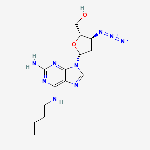 molecular formula C14H21N9O2 B8362189 [(2S,3S,5R)-5-[2-amino-6-(butylamino)purin-9-yl]-3-azido-tetrahydrofuran-2-yl]methanol 