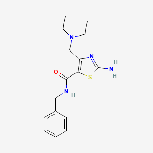 molecular formula C16H22N4OS B8362220 2-amino-N-benzyl-4-((diethylamino)methyl)thiazole-5-carboxamide 
