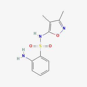 molecular formula C11H13N3O3S B8362234 2-Amino-N-(3,4-dimethyl-5-isoxazolyl)benzenesulfonamide 
