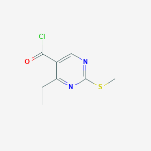 molecular formula C8H9ClN2OS B8362238 4-Ethyl-2-methylthiopyrimidine-5-carbonyl chloride CAS No. 188937-15-7