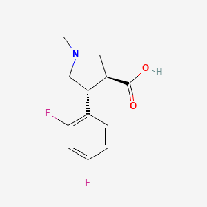 molecular formula C12H13F2NO2 B8362244 (3S,4R)-4-(2,4-difluorophenyl)-1-methylpyrrolidine-3-carboxylic acid 