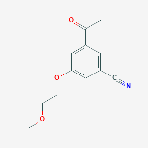 molecular formula C12H13NO3 B8362256 3-Acetyl-5-(2-methoxyethoxy)benzonitrile 