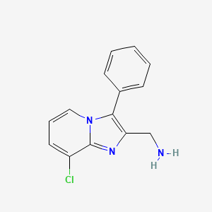 molecular formula C14H12ClN3 B8362262 (8-Chloro-3-phenylimidazo[1,2-a]pyridin-2-yl)methanamine 