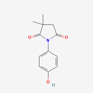 molecular formula C12H13NO3 B8362303 N-(4-hydroxyphenyl)-2,2-dimethylsuccinimide 