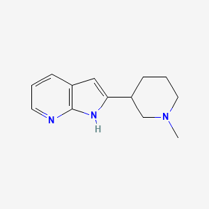 molecular formula C13H17N3 B8362310 2-(1-Methyl-piperidin-3-yl)-1H-Pyrrolo[2,3-b]pyridine 