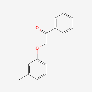 molecular formula C15H14O2 B8362321 alpha-(3-Methylphenoxy)acetophenone 