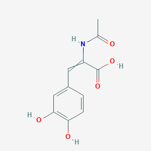 molecular formula C11H11NO5 B8362345 2-Acetamido-3-(3,4-dihydroxyphenyl)prop-2-enoic acid 