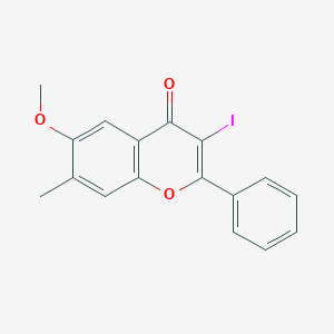 molecular formula C17H13IO3 B8362349 3-Iodo-6-methoxy-7-methyl-2-phenyl-chromen-4-one 