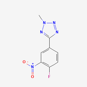 molecular formula C8H6FN5O2 B8362376 5-(4-Fluoro-3-nitro-phenyl)-2-methyl-2H-tetrazole 