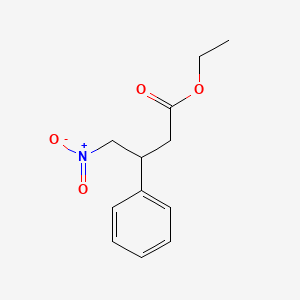 molecular formula C12H15NO4 B8362386 Ethyl 4-nitro-3-phenylbutanoate 