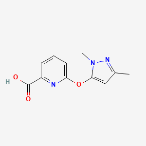molecular formula C11H11N3O3 B8362403 2-(1',3'-Dimethyl-pyrazol-5-yloxy)-pyridine-6-carboxylic acid 