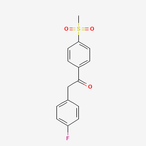molecular formula C15H13FO3S B8362414 2-(4-Fluorophenyl)-1-(4-(methylsulfonyl)phenyl)ethanone 