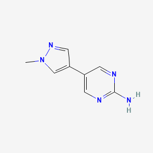 molecular formula C8H9N5 B8362454 [5-(1-methyl-1H-pyrazol-4-yl)-pyrimidin-2-yl]-amine 