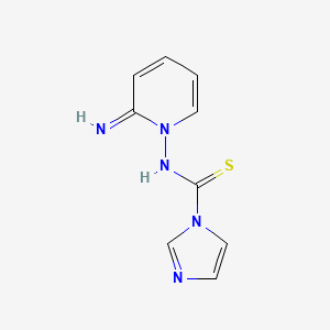molecular formula C9H9N5S B8362473 Imidazole-1-carbothioic acid (2-imino-2H-pyridin-1-yl)-amide CAS No. 175964-97-3