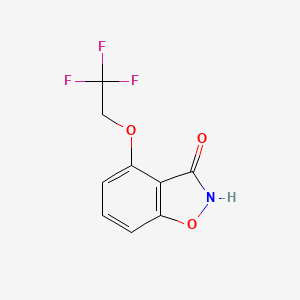 molecular formula C9H6F3NO3 B8362478 1,2-Benzisoxazol-3(2H)-one, 4-(2,2,2-trifluoroethoxy)- 