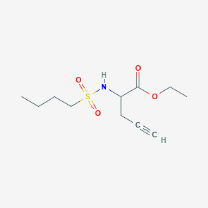 molecular formula C11H19NO4S B8362484 2-(Butanesulfonylamino)pent-4-ynoic acid, ethyl ester 