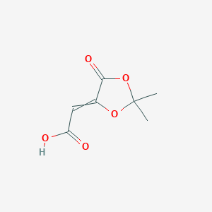 molecular formula C7H8O5 B8362529 (2,2-Dimethyl-5-oxo-[1,3]dioxolan-4-ylidene)-acetic acid 