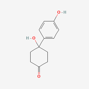 molecular formula C12H14O3 B8362531 4-Hydroxy-4-(4-hydroxy-phenyl)-cyclohexanone 