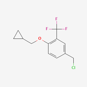 molecular formula C12H12ClF3O B8362561 4-(Chloromethyl)-1-(cyclopropylmethoxy)-2-(trifluoromethyl)benzene 