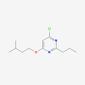 molecular formula C12H19ClN2O B8362567 6-Chloro-4-(3-methylbut-1-oxy)-2-propylpyrimidine 