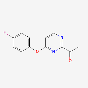 molecular formula C12H9FN2O2 B8362570 1-(4-(4-Fluorophenoxy)pyrimidin-2-yl)ethanone 