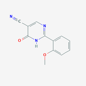 molecular formula C12H9N3O2 B8362577 1,6-Dihydro-6-oxo-2-(2-methoxyphenyl)pyrimidine-5-carbonitrile 