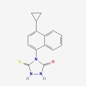 molecular formula C15H13N3OS B8362586 4-(4-cyclopropylnaphthalen-1-yl)-5-mercapto-4H-1,2,4-triazol-3-ol 