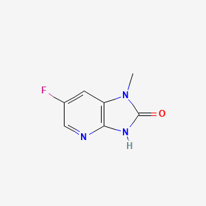 molecular formula C7H6FN3O B8362591 6-Fluoro-1-methyl-1H-imidazo[4,5-B]pyridin-2(3H)-one 