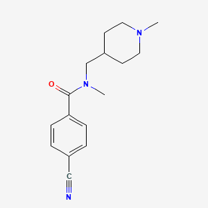 molecular formula C16H21N3O B8362607 4-cyano-N-methyl-N-(1-methyl-piperidin-4-ylmethyl)-benzamide 