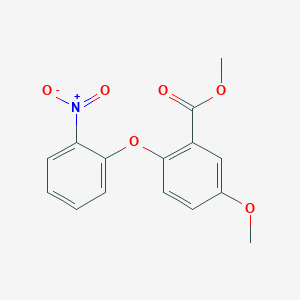 molecular formula C15H13NO6 B8362608 2-[4-Methoxy-2-methoxycarbonylphenoxy]-1-nitrobenzene 