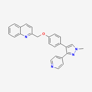 molecular formula C25H20N4O B8362616 2-[4-(1-Methyl-3-pyridin-4-yl-1H-pyrazol-4-yl)-phenoxymethyl]-quinoline 