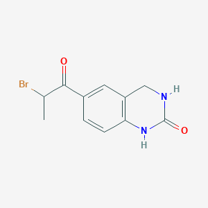 molecular formula C11H11BrN2O2 B8362630 6-(2-Bromopropionyl)-3,4-dihydro-2(1H)-quinazolinone 