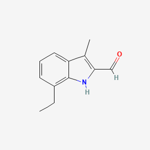 molecular formula C12H13NO B8362662 7-ethyl-3-methyl-1H-indole-2-carbaldehyde 