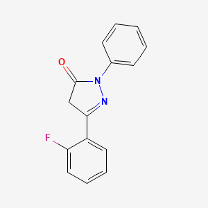 molecular formula C15H11FN2O B8362670 1-Phenyl-3-(2-fluorophenyl)-2-pyrazoline-5-one 
