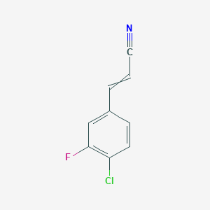 molecular formula C9H5ClFN B8362693 3-(4-Chloro-3-fluorophenyl)-2-propenenitrile 