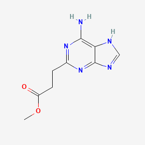 molecular formula C9H11N5O2 B8362729 2-(2-Methoxycarbonylethyl)adenine 