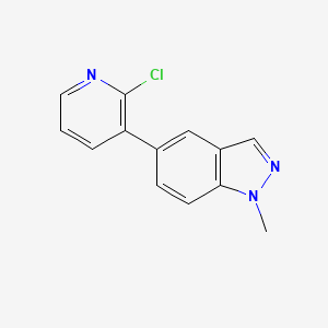 molecular formula C13H10ClN3 B8362741 5-(2-chloropyridin-3-yl)-1methyl-1H-indazole 